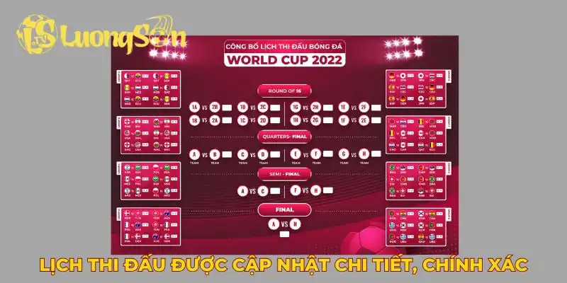 Lịch thi đấu được cập nhật chi tiết chính xác