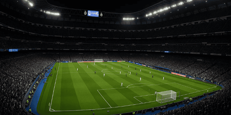 Toàn cảnh sân Santiago Bernabeu trong trận cầu đêm